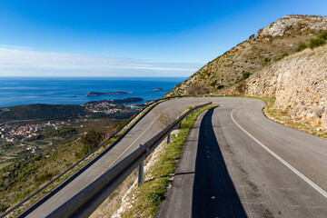 The road along the coast of Adriatic sea. Croatia.