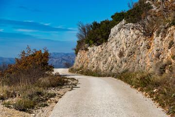 Fototapeta na wymiar The road along the coast of Adriatic sea. Croatia.
