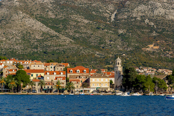 Fototapeta premium Blue sky over Cavtat. Well known tourist destination near Dubrovnik.