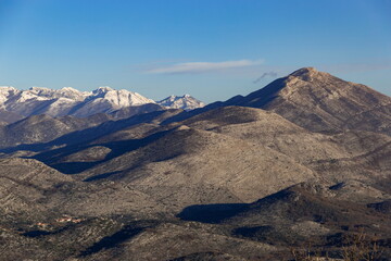 Naklejka premium Sunny winter day in Balkanian mountains. Croatia.