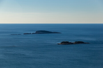 Seascape with small islands in Adriatic sea