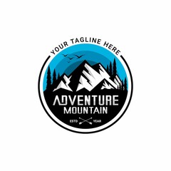 snow mountain logo or adventure logo