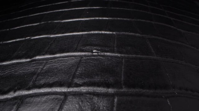 Texture Exotic Animal Leather. Natural pattern. Fashion and clothing industry, shoes, bag, belt, coat and other leather accessories. Black leather upholstery furniture