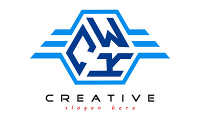 emblem badge with wings CWK letter logo design vector, business logo, icon shape logo, stylish logo template

