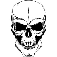 Human skull isolated SVG design element for logos, shirts, tattoo templates, prints, wall art, signs, emblem, cards, posters