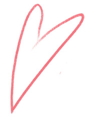 Heart. Doodle. Isolated on white background. Original illustration. Digital art. Oil pastel effect