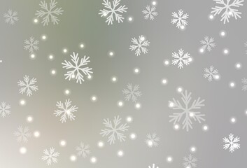 Light Gray vector texture with colored snowflakes, stars.