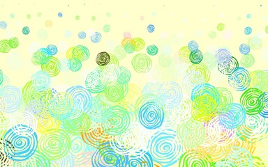 Light Multicolor vector doodle pattern with roses.