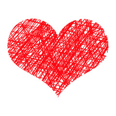 red heart on a white background, valentine's day sticker