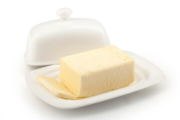 Isolated butter dish