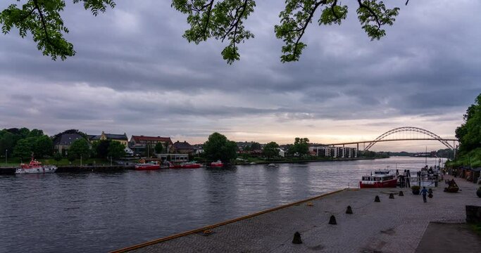 Time Lapse from Fredrikstad in Norway with the city ferries crossing Glomma river