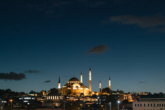 Ramadan in Istanbul. Ramadan background photo and Suleymaniye Mosque in Istanbul