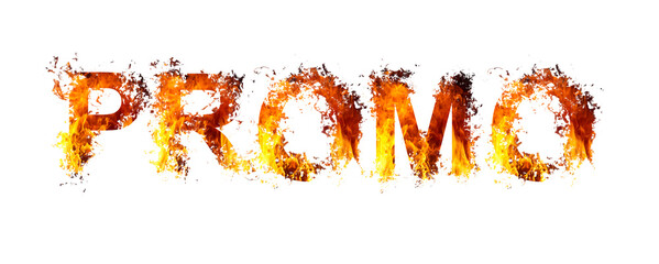 Promo banner made with fire flame letters