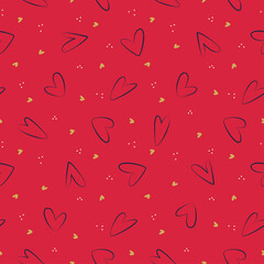 Abstract Hearts  Seamless Pattern. Repeating texture for background, wrapping paper, fabric, Wedding and Valentine’s day greeting and invitation cards design and decoration
