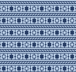 Japanese Rectangle Rope Vector Seamless Pattern