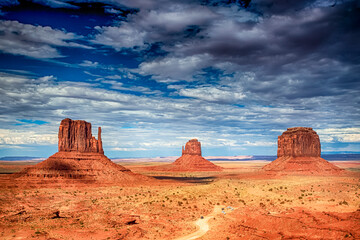 American Travel Concepts. Separate Reddish Buttes of Monument Valley in Utah State in the United States Of America.