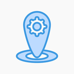 Place optimization icon in blue style about marketing and seo, use for website mobile app presentation