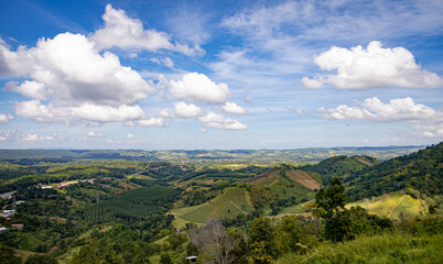 The scenic mountain and hill views at Khao Kho, Phetchabun, Thailand