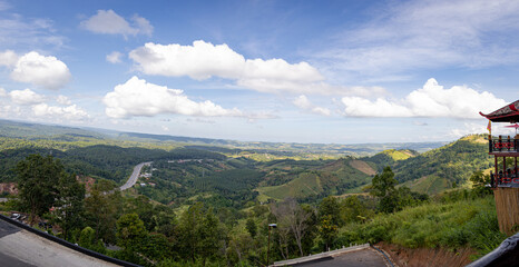 Naklejka premium The scenic mountain and hill views at Khao Kho, Phetchabun, Thailand