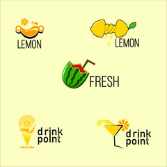 lemon and watermelon logo vector 