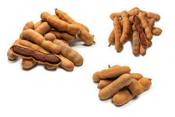 Sweet tamarind isolated on white background.