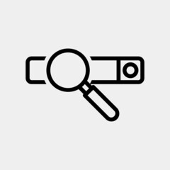 Search engine icon in line style about marketing and seo, use for website mobile app presentation
