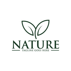 Vector logo where abstract image with tree leaves.