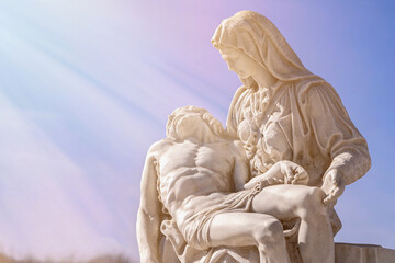 Mother Mary with the dead Jesus in her arms.