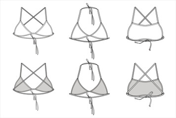 Women's bra collection vector template