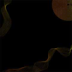 black background for text with gold abstract lines and circle