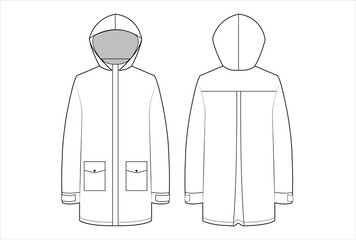Raincoat vector template