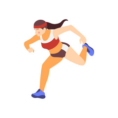 Fototapeta na wymiar Jumping Running Woman Composition