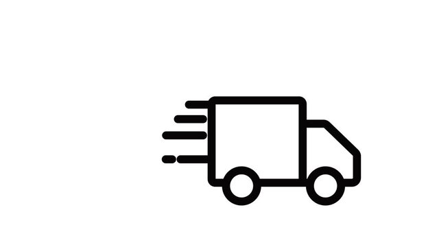 Truck animated line icon. suitable animated for delivery application. 