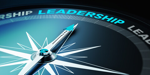 Compass Needle is Pointing Title of Leadership