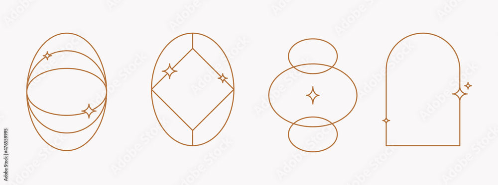 Aufkleber Vector set of design elements, patches and stickers with copy space for text - abstract background elements for branding, packaging, prints and social media posts