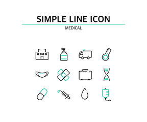 Simple point color line icon 
