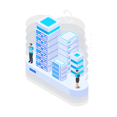 Isometric Data Cloud Composition