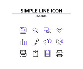 Simple point color line icon 
