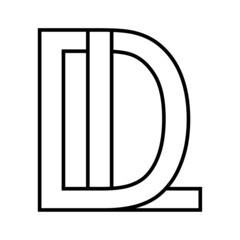 Logo sign dl ld icon sign dl interlaced letters d l