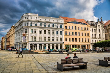 görlitz, deutschland - marienplatz in der innenstadt