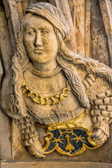 görlitz, deutschland - relief an einem mittelalterlichen haus in der altstadt