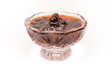 Young pine cones jam. Useful and tasty dessert. Traditional Siberian dessert - young pine cones...