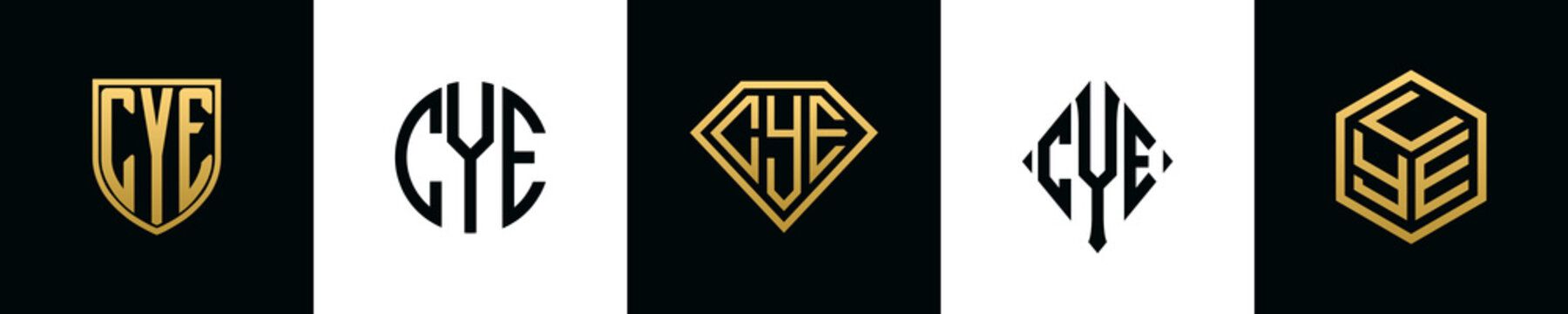 Initial letters CYE logo designs Bundle