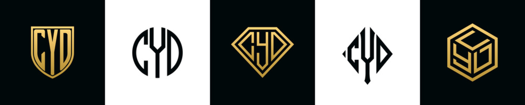 Initial letters CYD logo designs Bundle