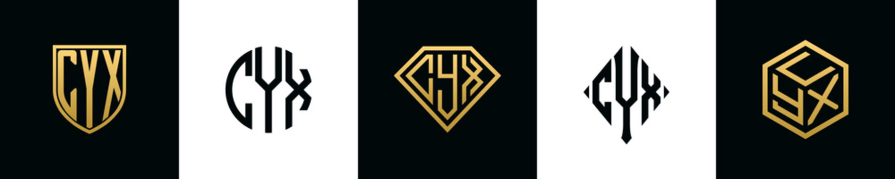 Initial letters CYX logo designs Bundle