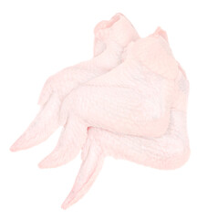 Raw chicken wings isolated on white background. bird wings