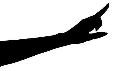 silhouette of a hand  isolated white background showing  gesture holds something or takes, gives.  hands showing different gestures