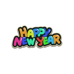 Happy New Year Sign font .vector illustration