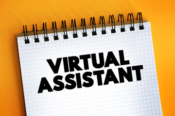 Virtual Assistant text on notepad, concept background