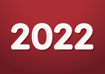 Happy new year 2022 with Paper white numbers. Happy new year 2022 poster.